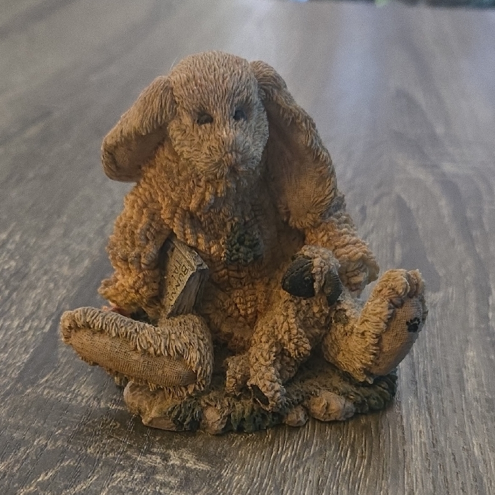 Boyds Bears Tan Plush Rabbit with Puppy